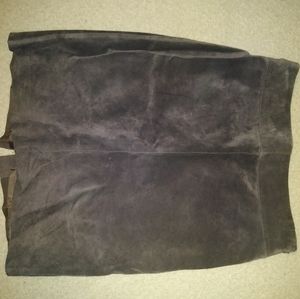 Express brown sueded leather skirt